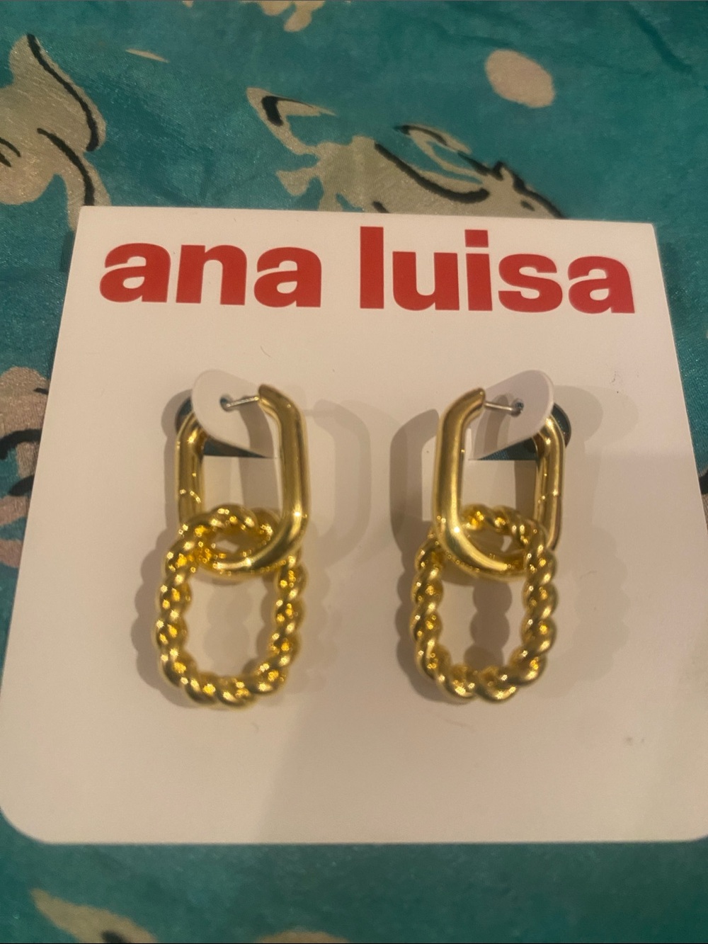 Ana Luisa Gold Double-Link Chain Drop Earrings